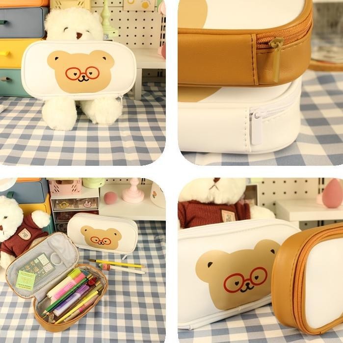 

Mismi Jane Pencil Case Kotak Pensil Sekolah Stylish Cute Bear Perempuan Trendy - PC2J