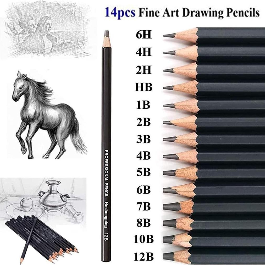 

Fg-7 Set Pensil Sketsa Drawing Graphite Professional Pencils Charcoal 14Pcs Pensil Menggambar Hobby Cod