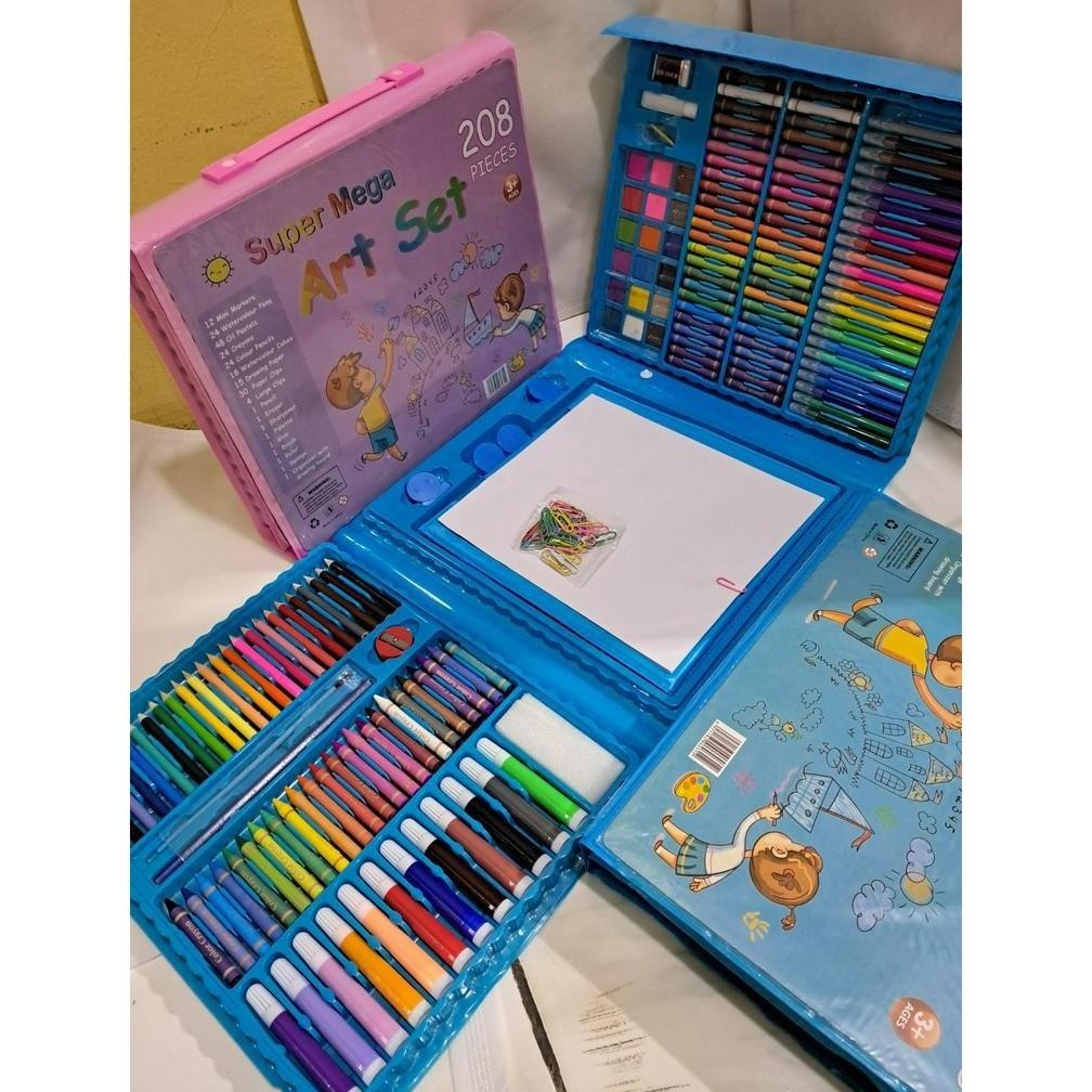 

Pk32 Super Art Set Mewarnai - Perlengkapan Seni Crayon, Pensil Warna, Spidol Warna, Cat Air Full Set Viral
