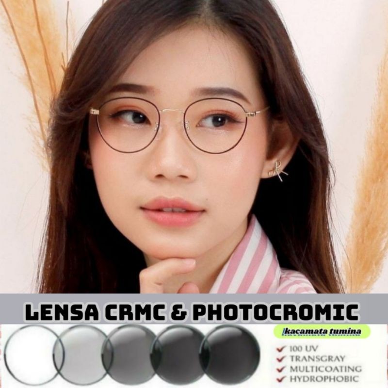 KACAMATA 2733 (Muka kecil oval) Paket lensa CRMC & Photocromic | Frame kacamata antiradiasi