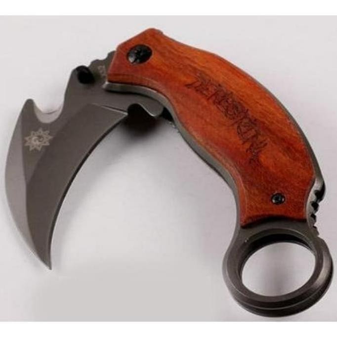 Karambit X 52 Import Gagang Kayu Karambit Pisau Lipat Pisau Unik