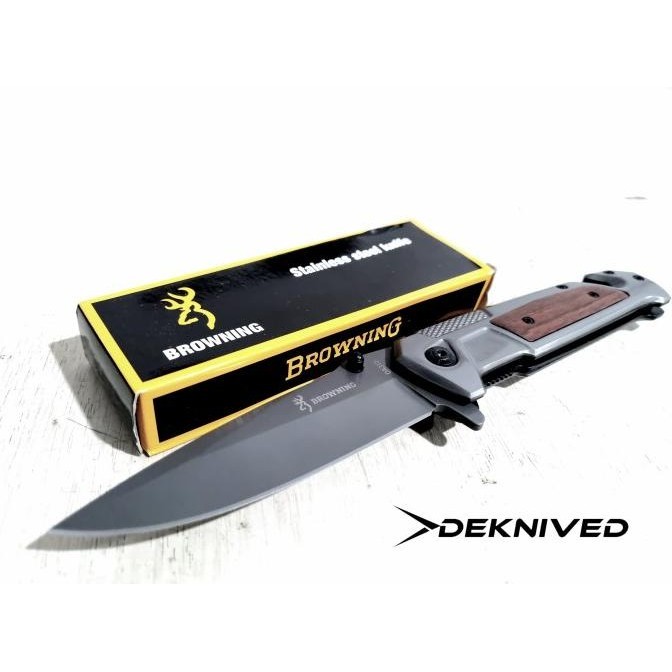 Pisau Lipat Survival Outdoor Hunting Browning Titanium U.S -Deknived-
