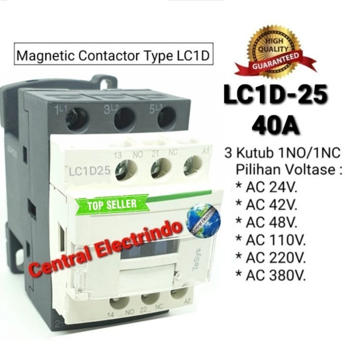 NEW SERIES CONTACTOR LCID-25M7 220VAC. ORIGINAL QUALITY