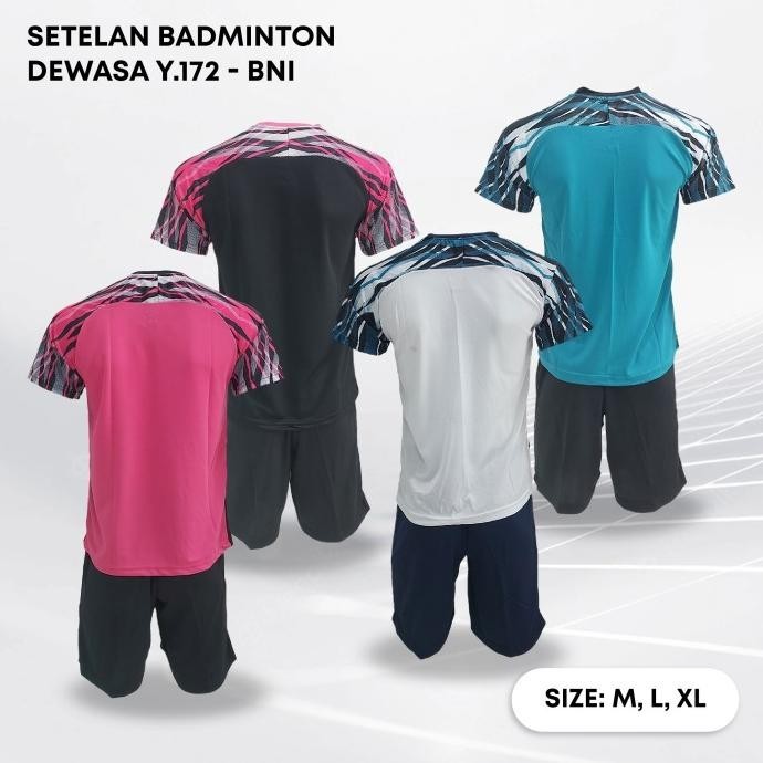 SETELAN BADMINTON DEWASA KAOS BULUTANGKIS PRINTING Y 172 BNI