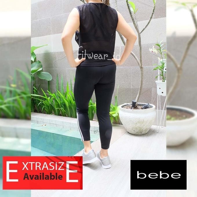 Tanktop Tee BEBE Hitam Transparan (Fitness,Zumba,Yoga)