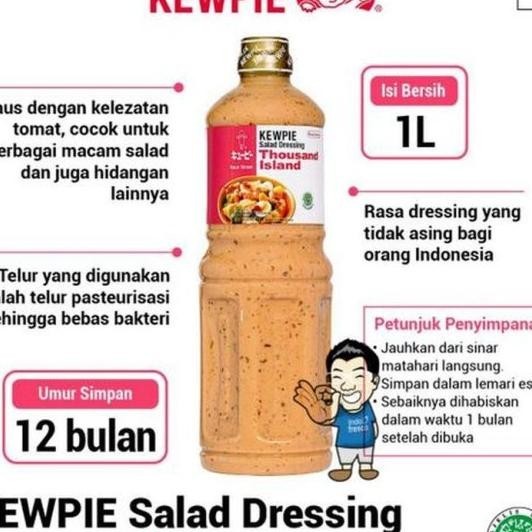 

Kewpie Salad Dressing Thousand Sauce Saus 1Kg- Island Salad