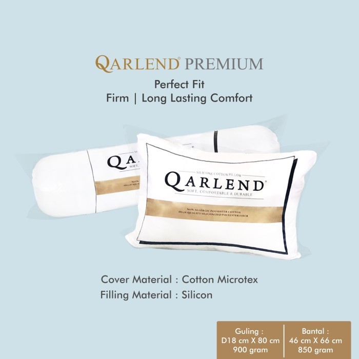 Far 1 Set Bantal Guling Hotel Padat Full Silikon Dakron - Qarlend Premium