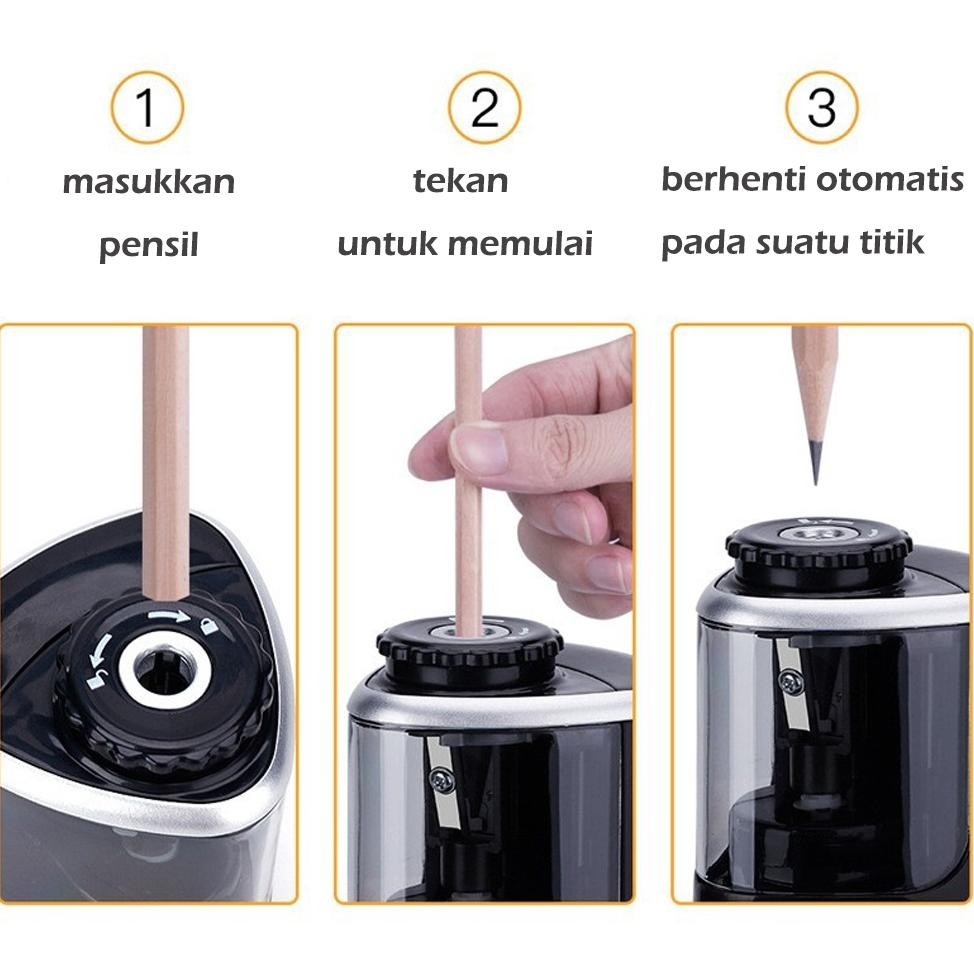 

Rautan Pensil Elektrik Pencil Sharpener Dilengkapi 2 Mata Pisau Model Baterai Rautan Pensil Portabel Alat Tulis Siswa Kreatif Yang Hemat Tenaga Kerja