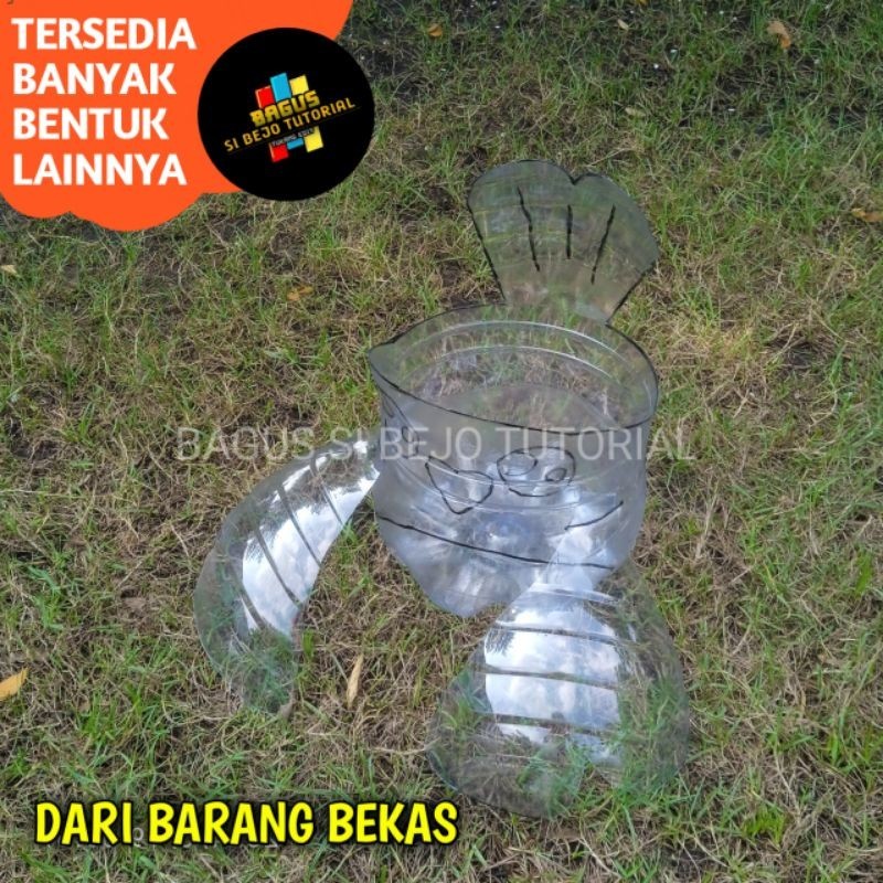 POT DARI GALON BEKAS LE MINERAL BENTUK ANAK BURUNG SIAP UNTUK DI CAT SEBAGAI PRAKTEK PRAKARYA DARI B