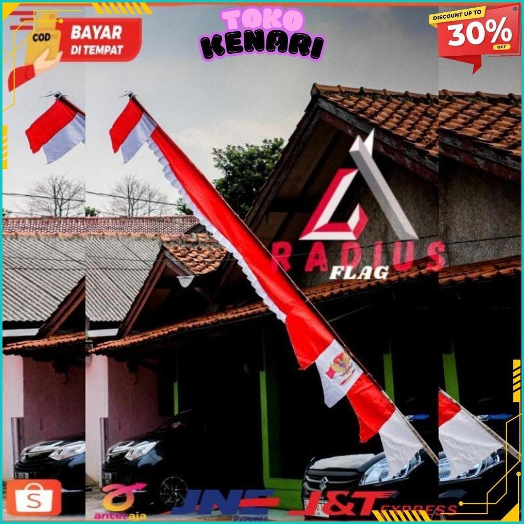 BENDERA UMBUL UMBUL KUDA LAUT MERAH PUTIH 2,7M TERLARIS