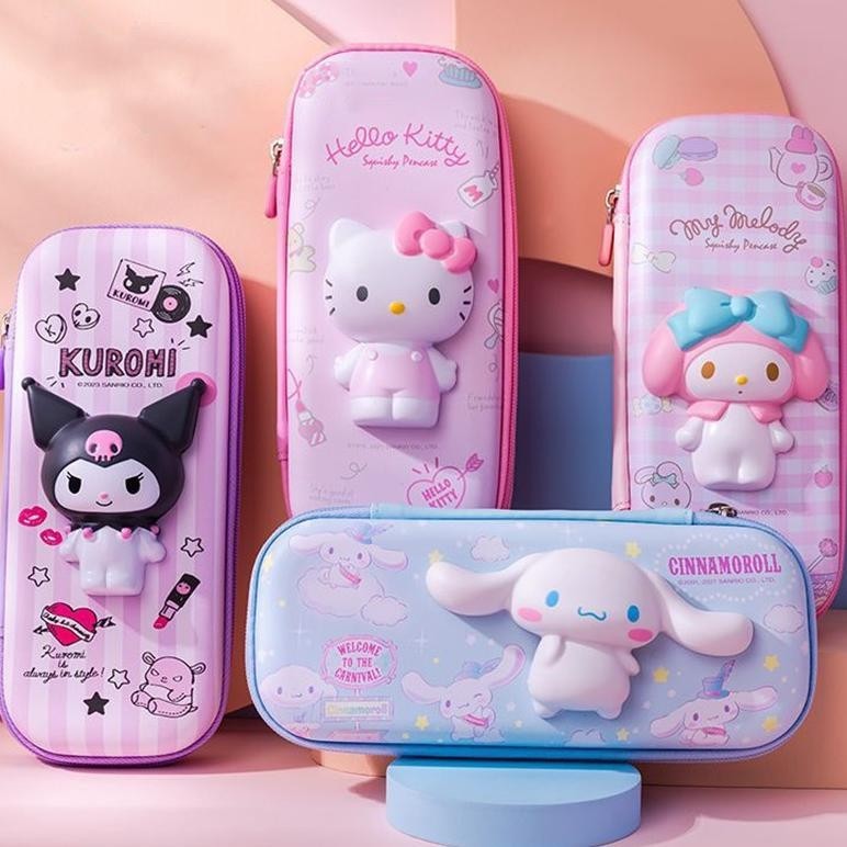 

er-56 CODSanrio Pu Large Capacity Pencil Case Kawaii Hello Kitty Cinnamoroll Melody School Pencils Bag Pouch Pen Case Supplies Stationery Premium