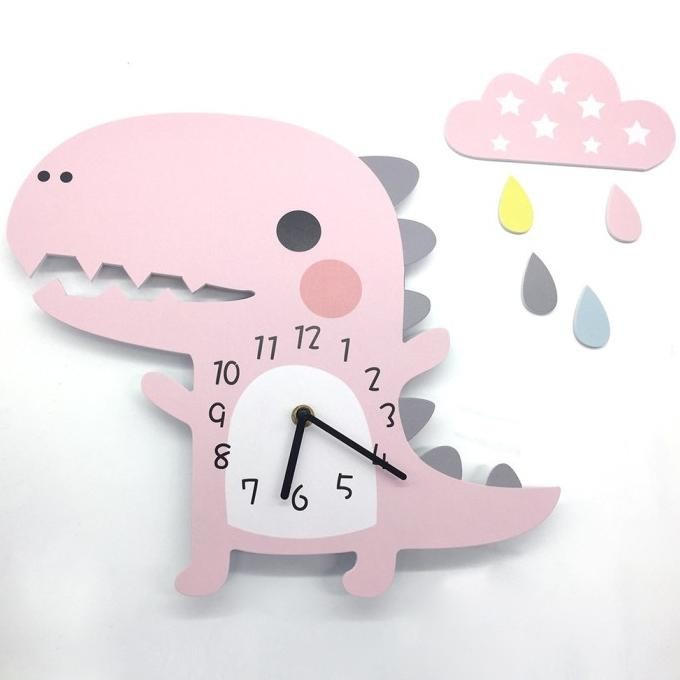 PROMO Dinosaurs wall clock scandinavian room decoration jam dinding anak TERLARIS