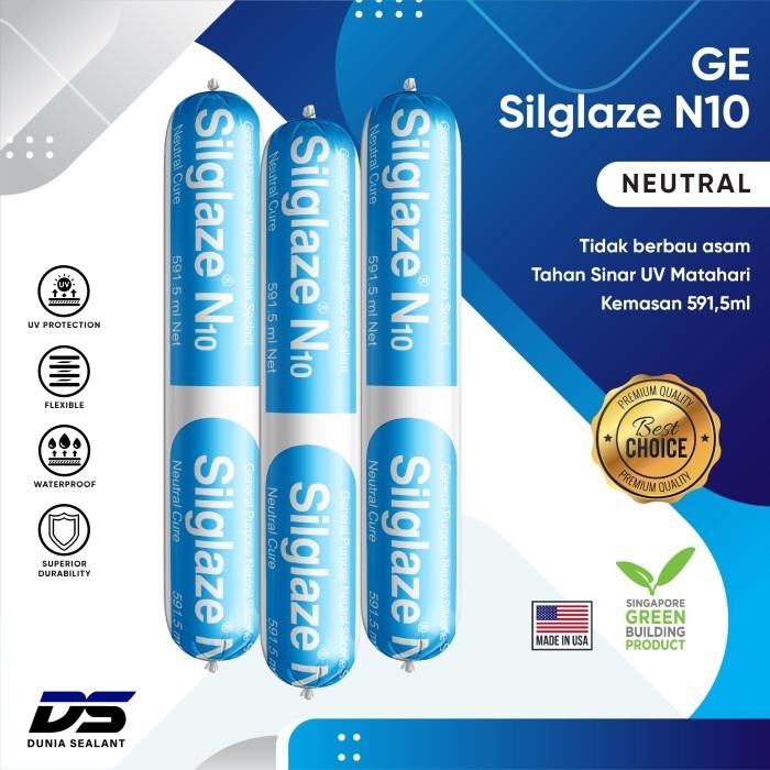 

Silicone Sealant Lem Kaca Silikon Silen GE Silglaze N10 sosis