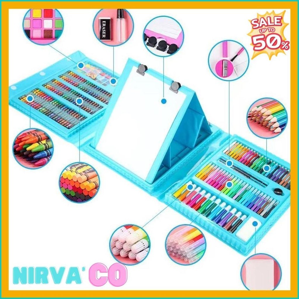 

Crayon Set Isi 208 Pcs | Alat Gambar Lukis Anak Crayon Cat Air Pensil (6.6)