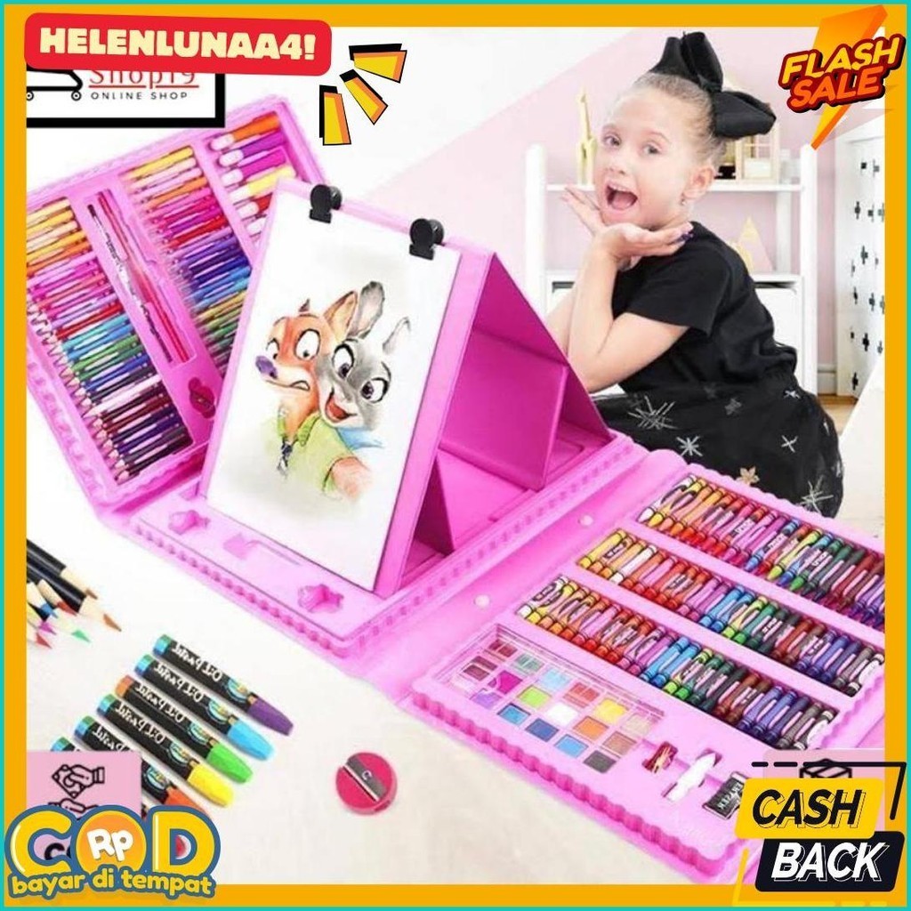 

Ds.Id Cod Crayon Art Set 150 Pcs / Alat Menggambar Anak Set / Perlengkapan Barang Anak (Murmer)