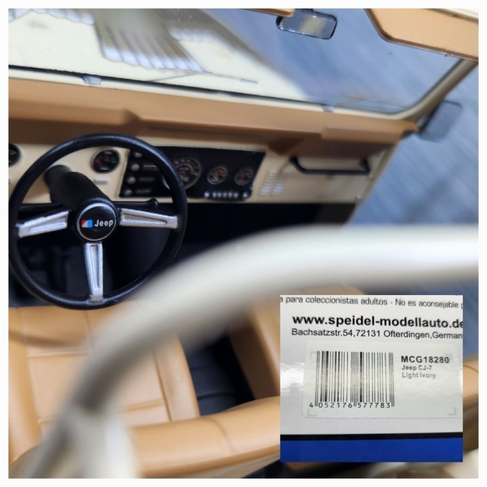 Ane Diecast Mobil Mcg Jeep Cj-7 Jep Cj7 Golden Eagle 1:18 Model Car