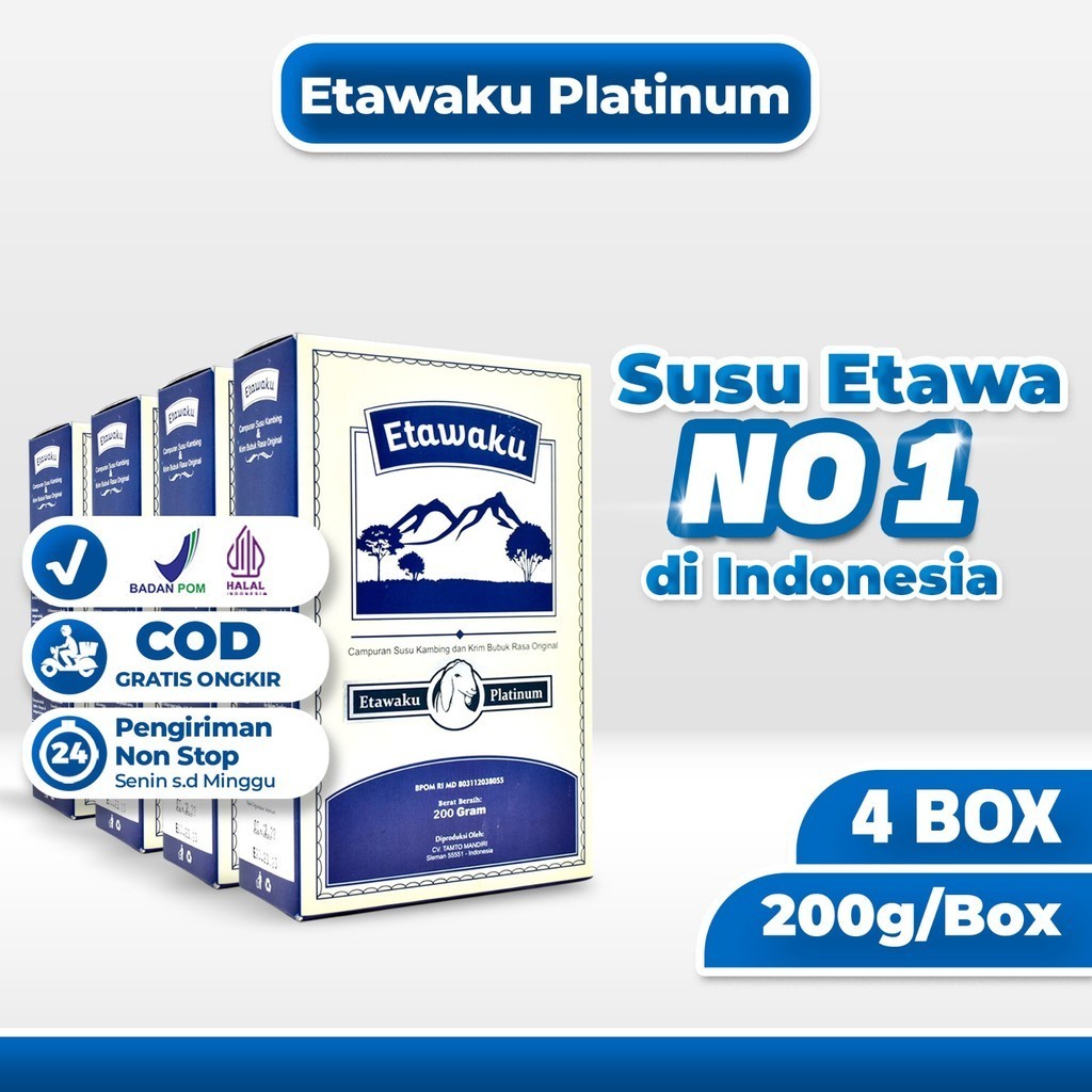 

ETAWAKU PLATINUM 4 Box Susu Kambing Etawa Herbal Mengatasi Masalah Paru-paru & Pernapasan BPOM