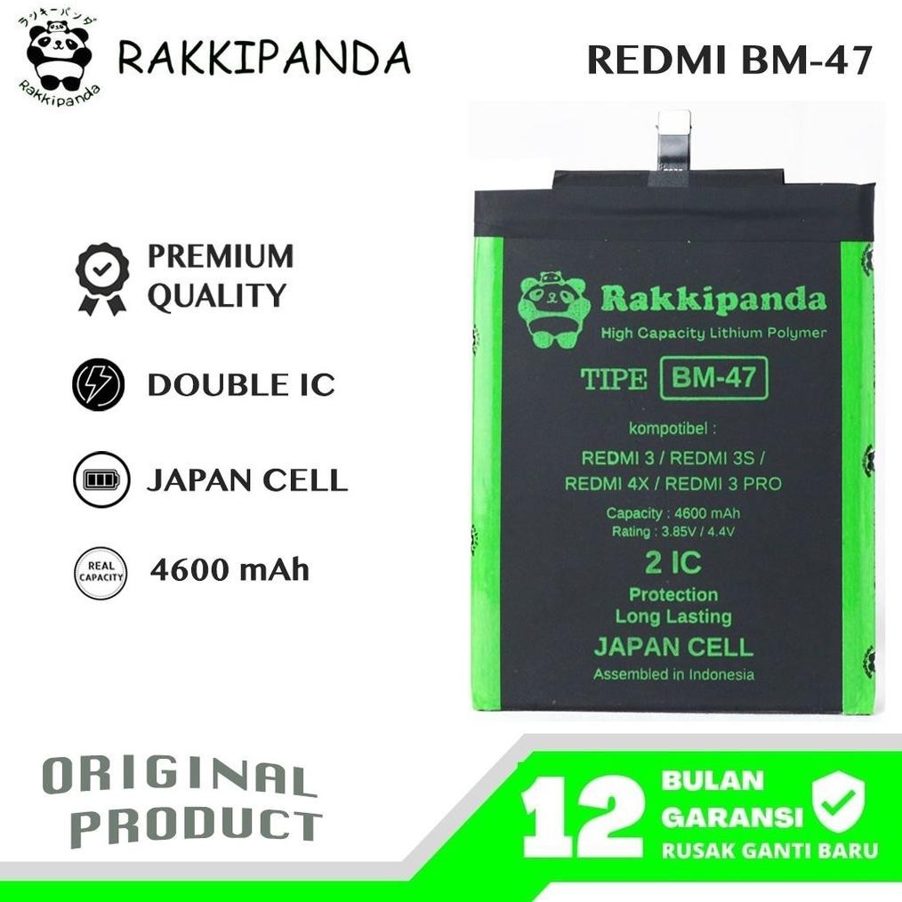 (PROMO) RakkiPanda - BM47 Redmi 3/Redmi 3S/Redmi 3X/Redmi 4X/Redmi 3 Pro Batre Batrai Baterai