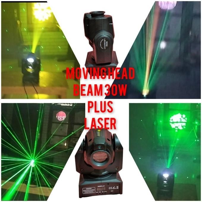Lampu Panggung Moving Head Beam 30W Plus Laser