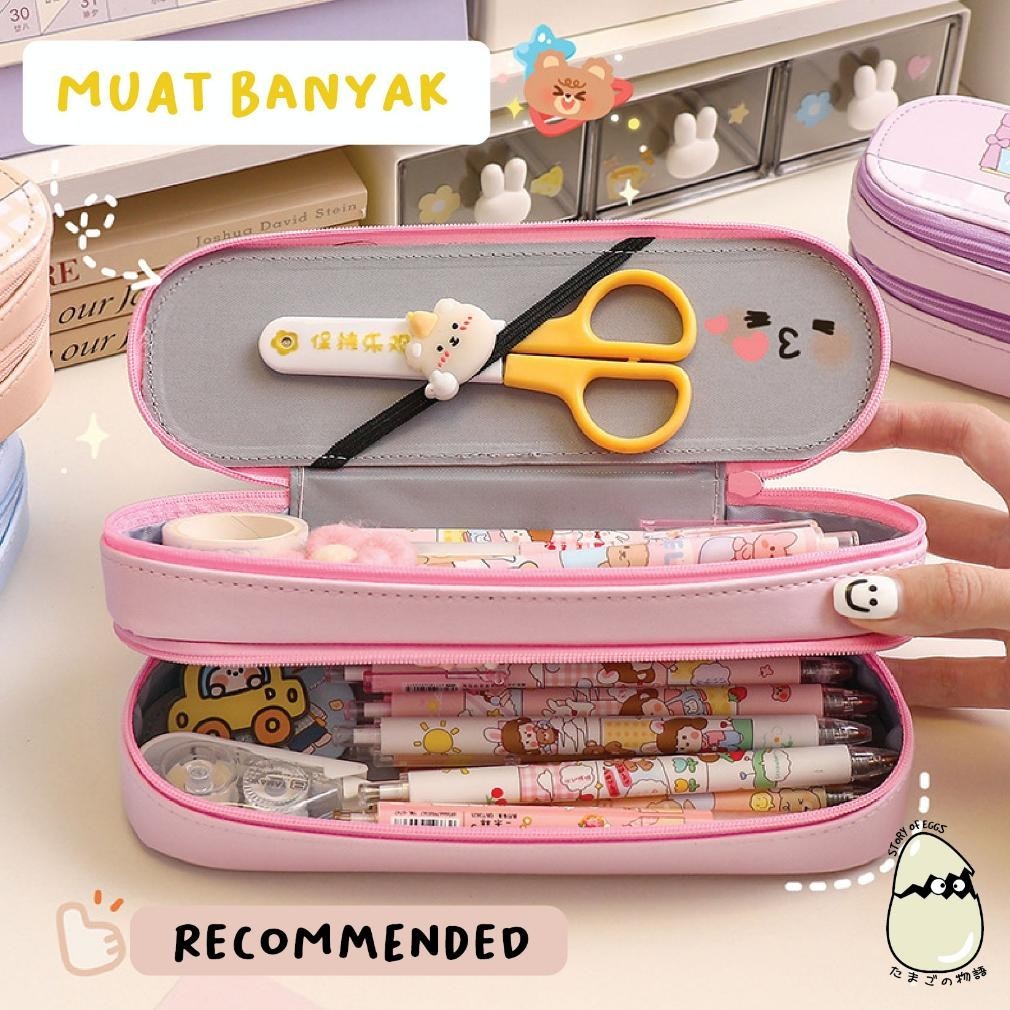

Buruan Beli Tempat Pensil Kotak Pensil 2 Layer Korean Style Pensil Case L Chibi Cute Pencil Case / Korean Style Kotak Tempat Pensil Besar Dengan Resleting / Muat Banyak / Big Capacity With Zipper Promo