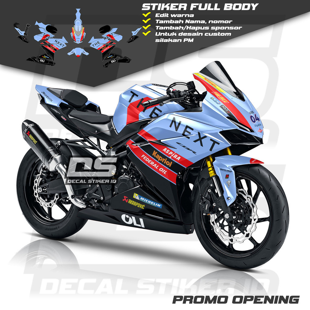 Decal cbr250rr full body keren stiker cbr250rr full striping cbr250rr terbaru decal cbr250rr full bo