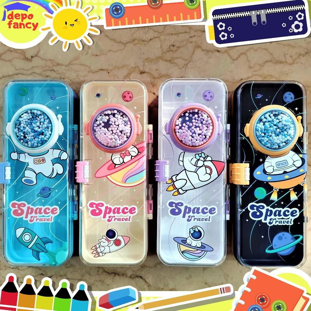 

uy-23 Kotak Pensil Mika 2 Susun 35286 35289 / Tempat Pensil / Tepak Pensil / Boks Pensil / Box Pen / Pencil Case Original
