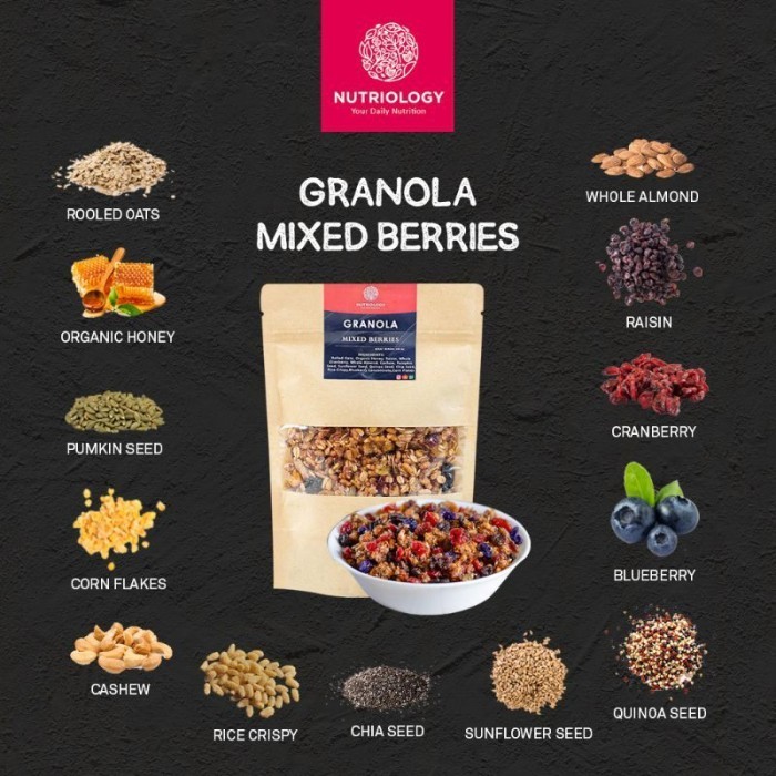 

Granola Nutriology 140 gr Sereal Sehat Sarapan Praktis Makanan Diet K02