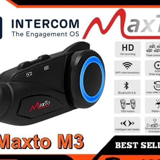 Maxto M3 Intercom Bluetooth Helm 6 Rider Radio Fm