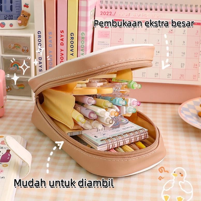 

TGC-1924 ReadyPencil Case Kotak Pensil Cute Tempat Pencil Fashion Korea Tempat Alat Tulis Kawaii Pencil Tempat Pensil Lucu Anak Cases Large Capacity Box for Girls Office Student Stationery Organizer Original