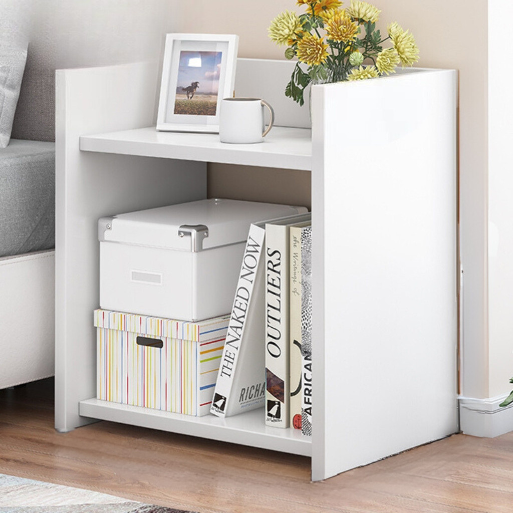 meja nakas minimalis modern rak buku kecil meja samping tempat tidur meja sudut bahan kayu