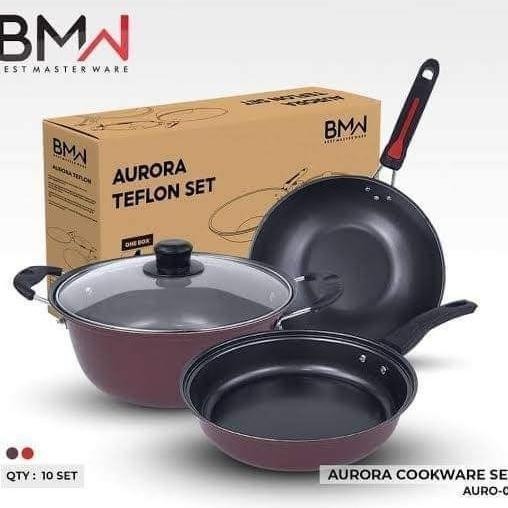 Aurora Teflon Set BMW penggorengan-Panci Set Bmw Aurora Premium