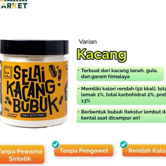 

Selai Bubuk Kacang / Cokelat Vegan Nabati Plant Based - Leanlab 250 G