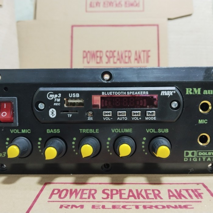 Kit Power Mono Spiker Aktif Bloototh + Trafo 3 Amper Merk Rm