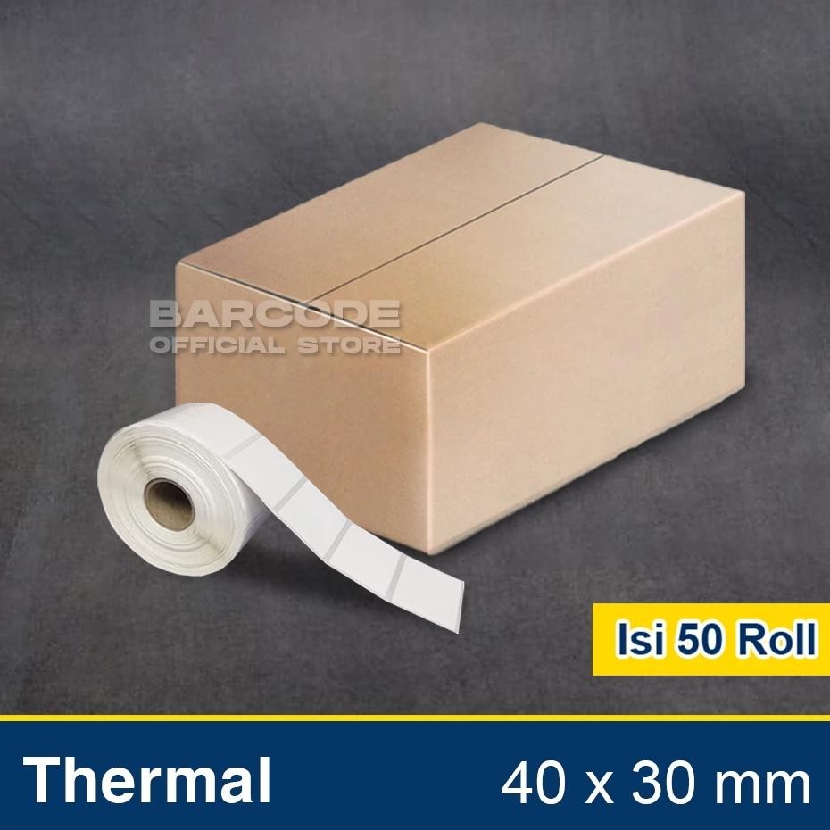 

1 Dus Label Stiker Thermal 40 X 30 Mm 1 Line Stier Barcode 40X30 Mm