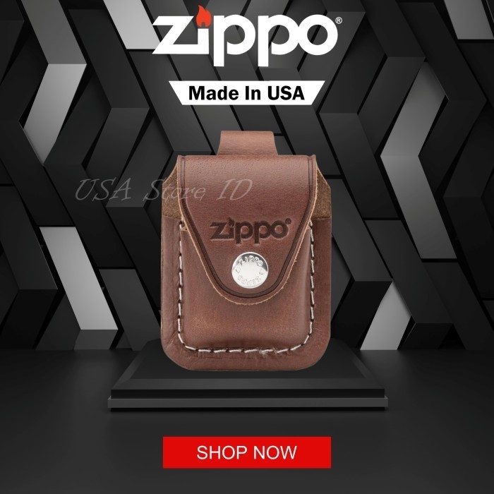 Dompet Zippo Brown Lighter Pouch Loop Lplb Original Usa