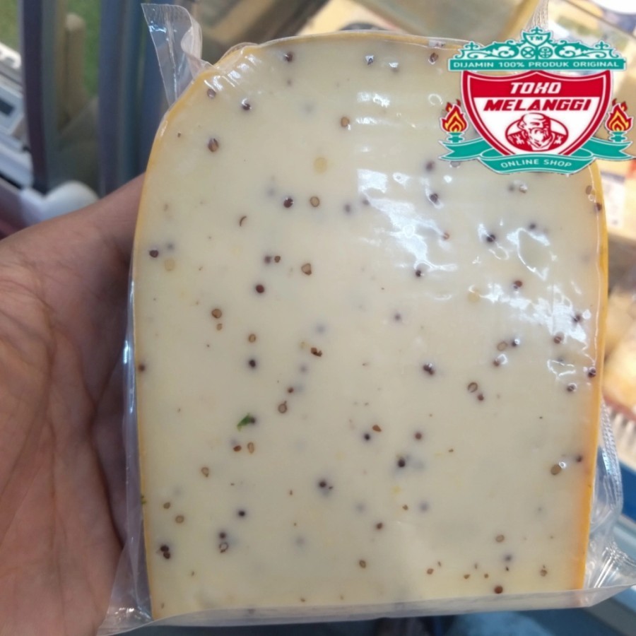 

Gouda Keju Belanda Mustard 250 gr Cheese Import Holland Whole Block