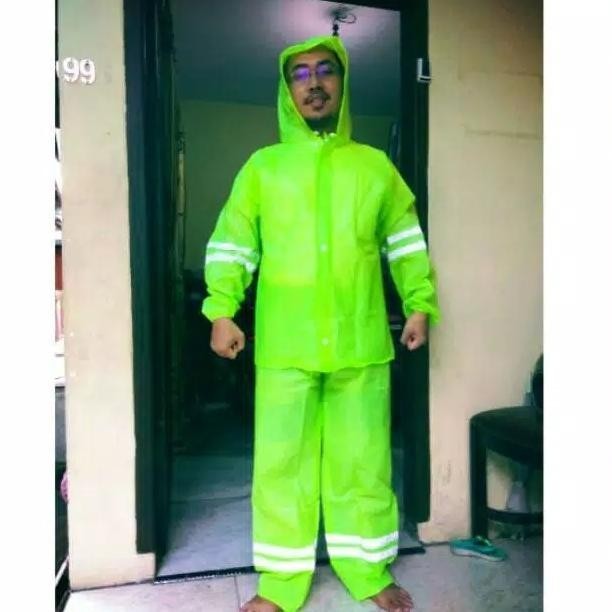 @#@#@#] grosir jas hujan police hijau stabilo jaket celana