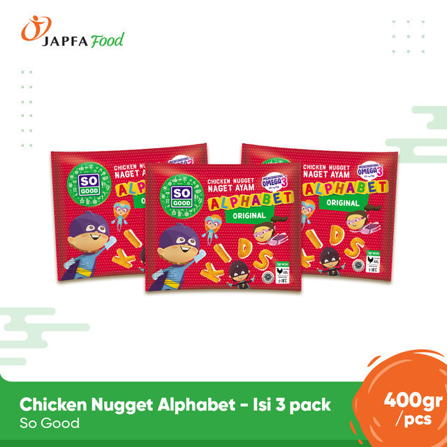 

So Good Chicken Nugget / Naget Ayam Alphabet 400gr - Isi 3 pack