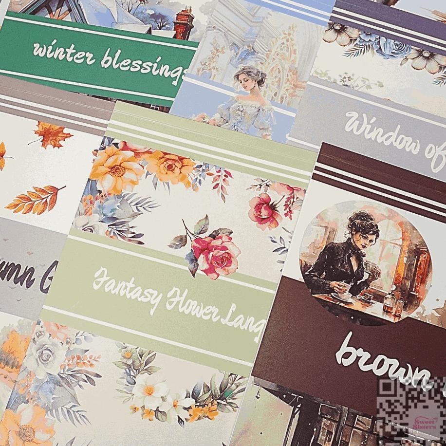 

[20 Lembar/Pa] Deco Stier Book Retro Europe Girl Season Dekorasi Buku Stiker Aesthetic Diy