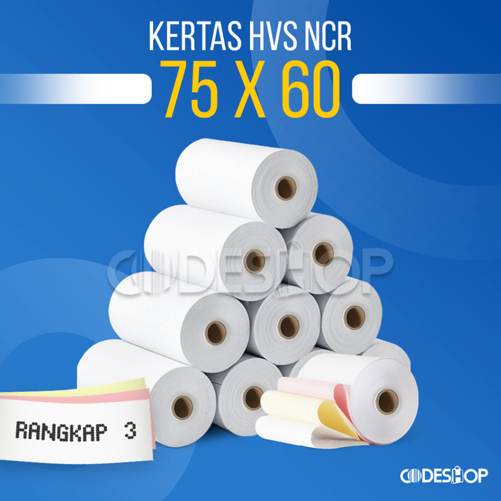 

Kertas Roll Struk NCR 75 X 60 mm Rangkap 3 PLY Printer Dot Matrix EPSON