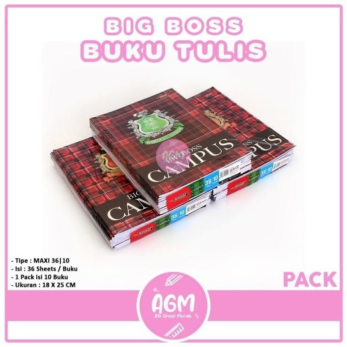 

Buku Tulis Big Boss/Campus 36 lembar (1pak/10Buku Grosir)
