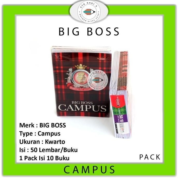 

BIG BOSS EXERCISE BOOK/BUKU TULIS CAMPUS 50 50 SHEETS/BOOK