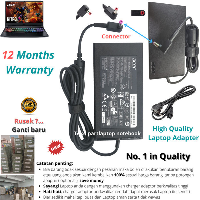 Adaptor Acer Nitro 5 An515-54 Original Laptop Charger