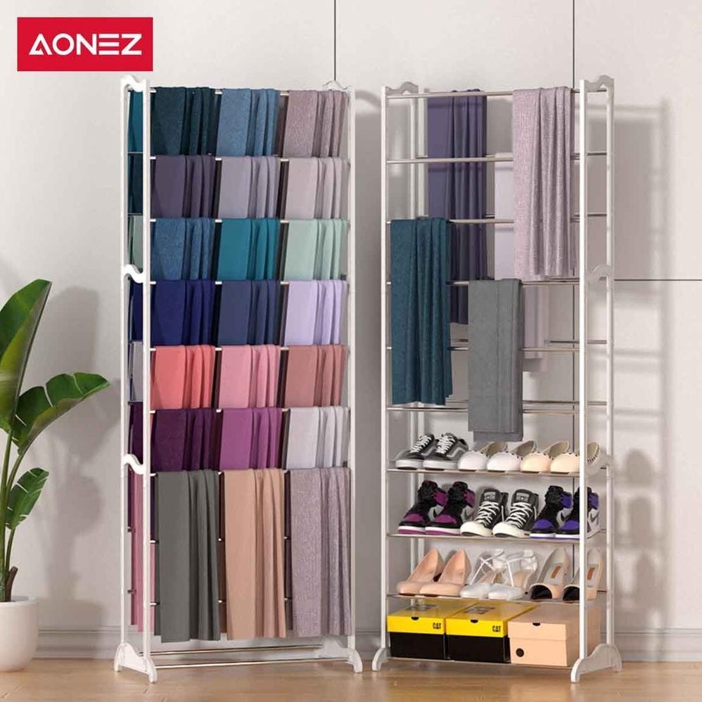 RAK JILBAB RAK HIJAB 10 TINGKAT RAK SEPATU RAK AMAZING GANTUNGAN JILBAB MULTIFUNGSI RAK SUSUN BESI R