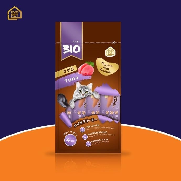 

( 12pack ) Bio Creamy Trets 15gr 4pcs Snack Cemilan Kucing CS