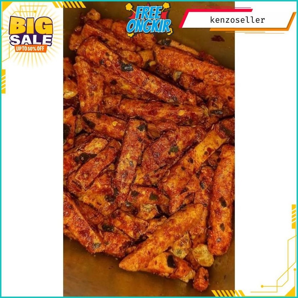 

Basreng(Bakso Goreng) Stik Pedas Daun Jeruk | Ukuran 1 Kg Gratis Ongkir