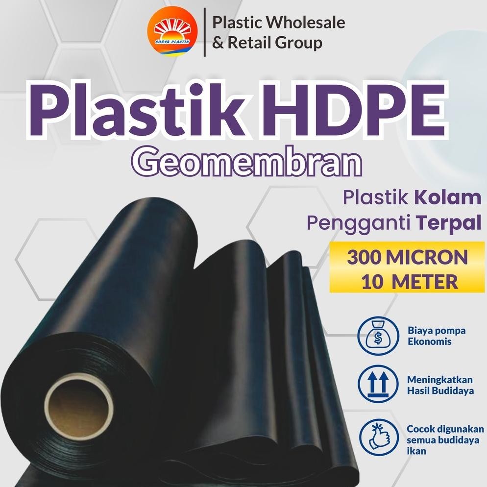 GEOMEMBRAN HDPE TEBAL 300 MICRON LEBAR 10 METER