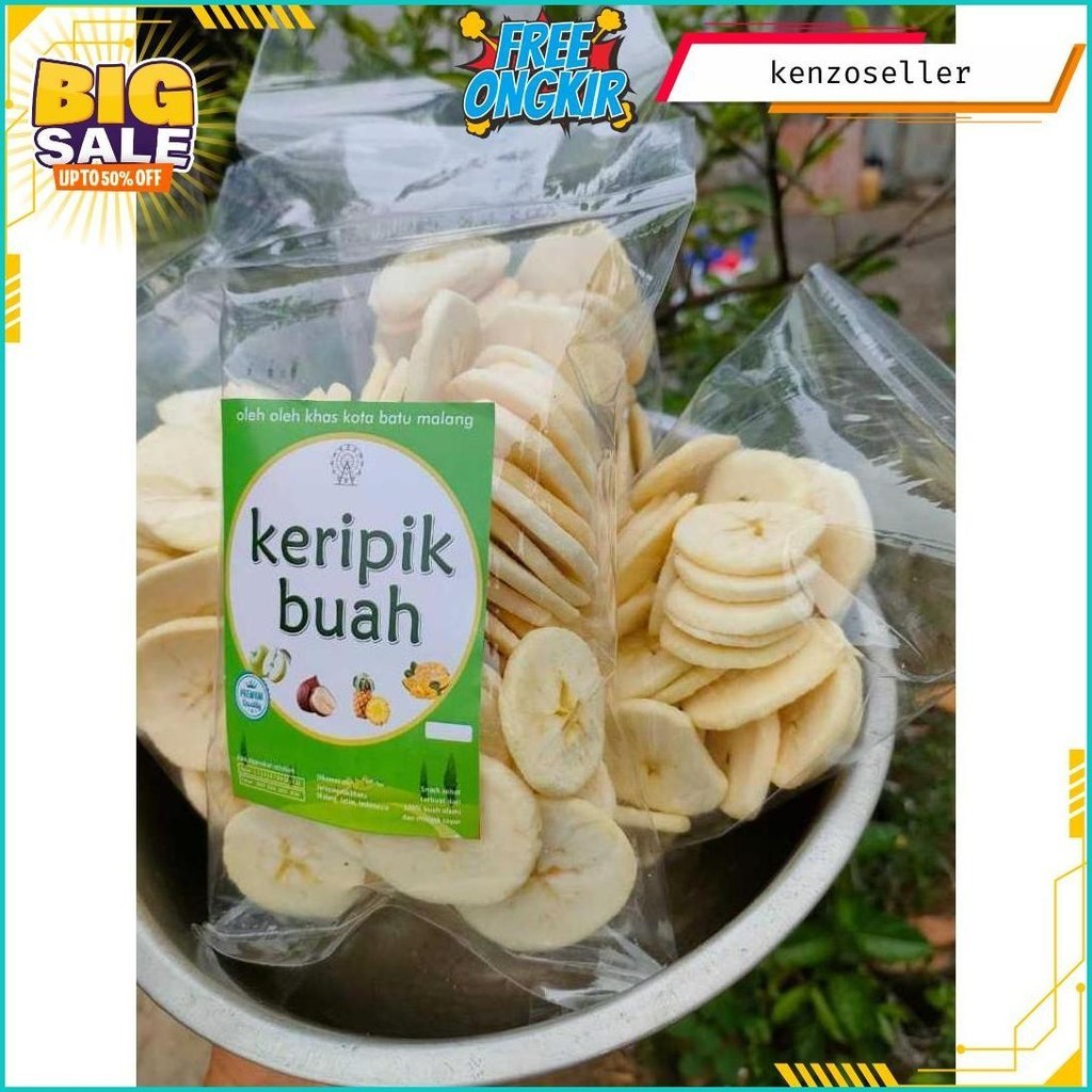 

Paket Hemat Isi 4 Keripik Buah Apel Salak Nangka Kualitas Super Kemasan 100 Gram Cod