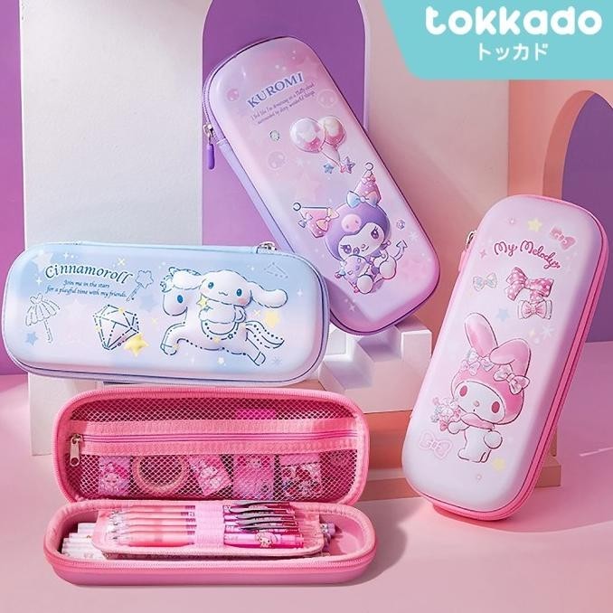 

TOKKADO Sanrio Aika Pencil Case Original Kotak Pensil Anak Lucu Besar 3D Emboss Hardcase