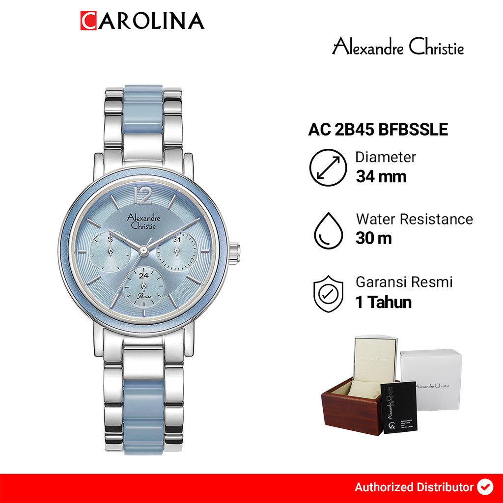 Jam Tangan Wanita Alexandre Christie Passion AC 2B45 BFBSSLE Dual Tone St Steel Acetate Strap